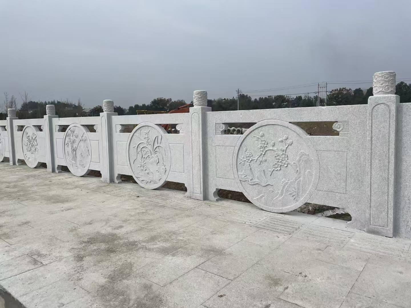 锦州芝麻白河道栏杆 石材栏杆